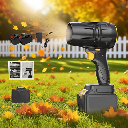 ALEXUNICON Cordless Leaf Blower, Portable Dust Cleaner, 320CFM & 150MPH Handheld Leaf Blower with 2 Batteries and Charger, Yard Cleaning, Lawn Care (Black)