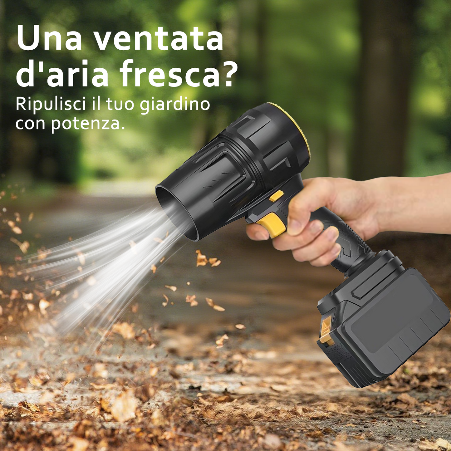 ALEXUNICON Cordless Leaf Blower, Portable Dust Cleaner, 320CFM & 150MPH Handheld Leaf Blower with 2 Batteries and Charger, Yard Cleaning, Lawn Care (Black)