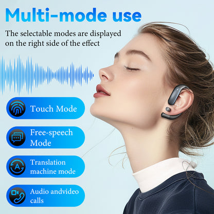 ALEXUNICON AI Translation Earbuds Real Time: OWS 3-in-1 Translator Earbuds for iOS & Android, Supporting 144 Languages with 60-Hour Battery Translator Headphones for Travel, Business, Meetings & Learning