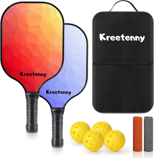 ALEXUNICON Pickleball Paddles Set of 2, Graphite Pickleball Set, Lightweight Pickle Ball Rackets 2 pack for Men and Women