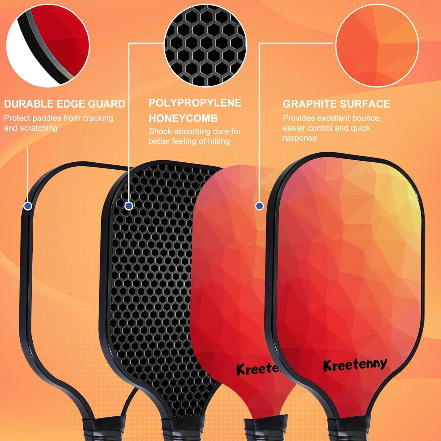 ALEXUNICON Pickleball Paddles Set of 2, Graphite Pickleball Set, Lightweight Pickle Ball Rackets 2 pack for Men and Women