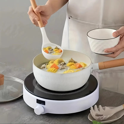 ALEXUNICON Kitchen Silicone Cooking Set, Non Stick Cookware with Wooden Handles (12 Pcs)