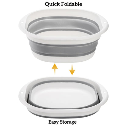 ALEXUNICON Collapsible Dish Tub 3 Pack, Foldable Wash Basin, Space-Saving Collapsible Sink Camping for Dishing, Fruit, Beverage Tubs, Hiking & Home