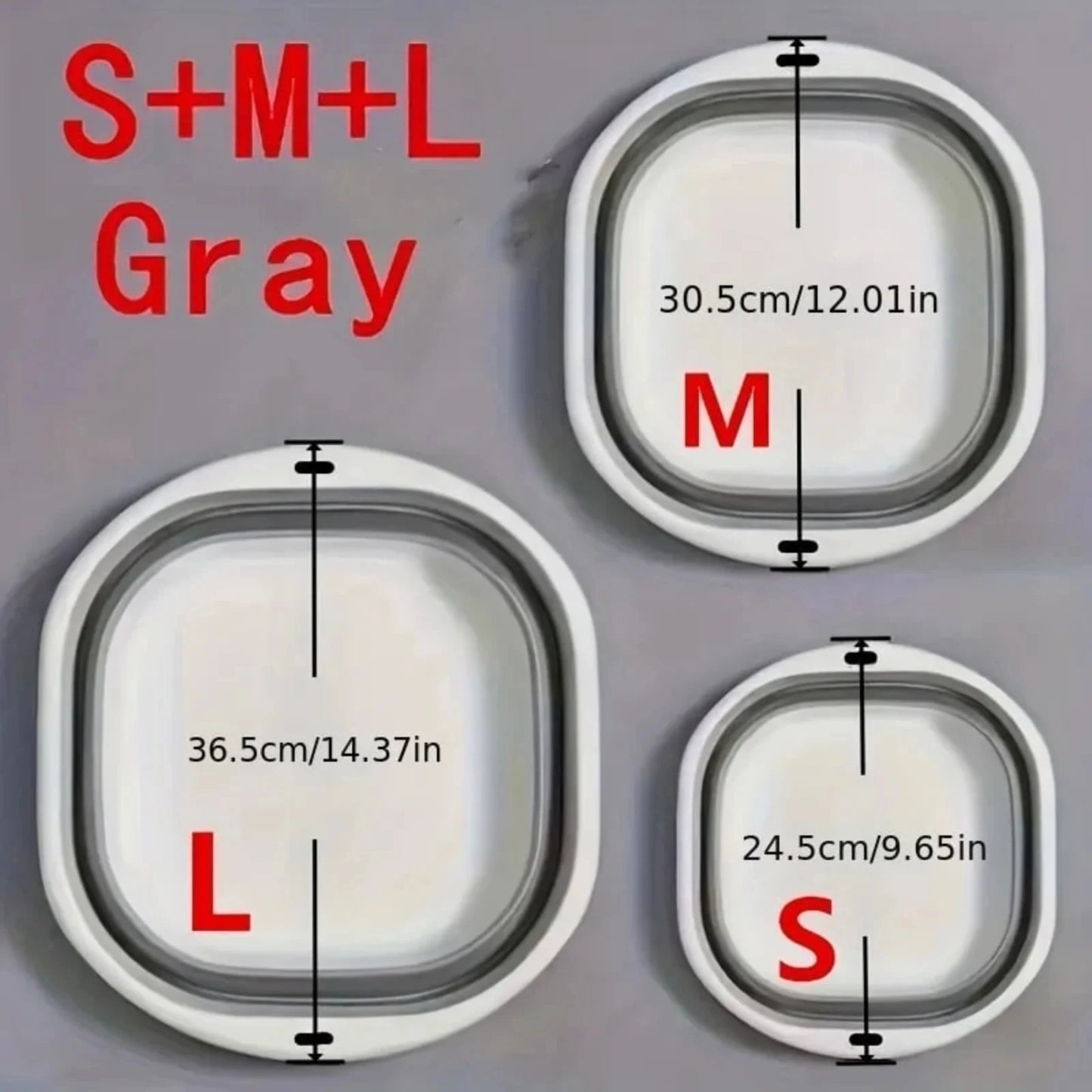 ALEXUNICON Collapsible Dish Tub 3 Pack, Foldable Wash Basin, Space-Saving Collapsible Sink Camping for Dishing, Fruit, Beverage Tubs, Hiking & Home