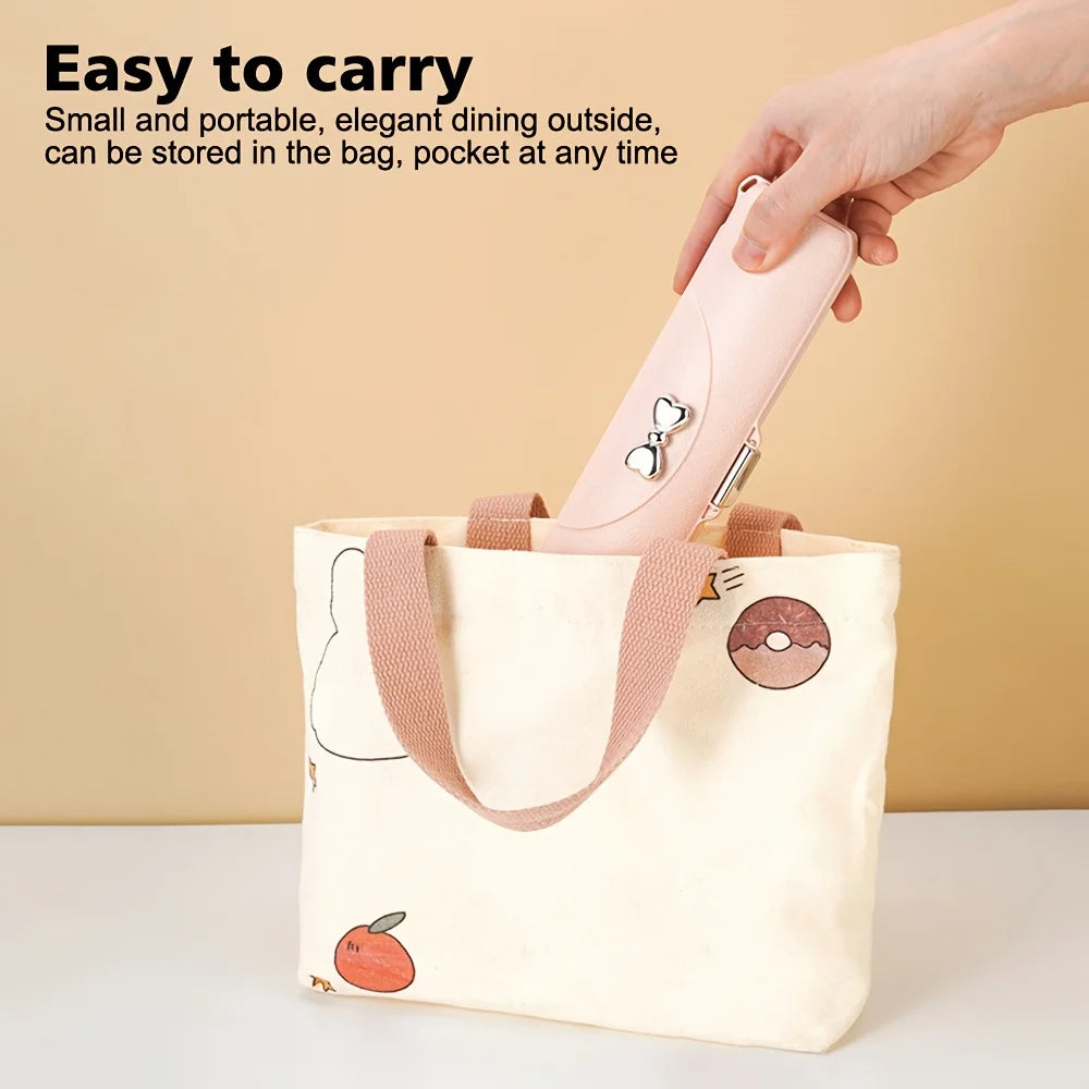 ALEXUNICON Travel Cutlery Set with Case, Stainless Steel Flatware Sets