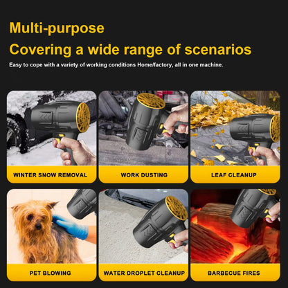 ALEXUNICON Cordless Leaf Blower, Portable Dust Cleaner, 320CFM & 150MPH Handheld Leaf Blower with 2 Batteries and Charger, Yard Cleaning, Lawn Care (Black)