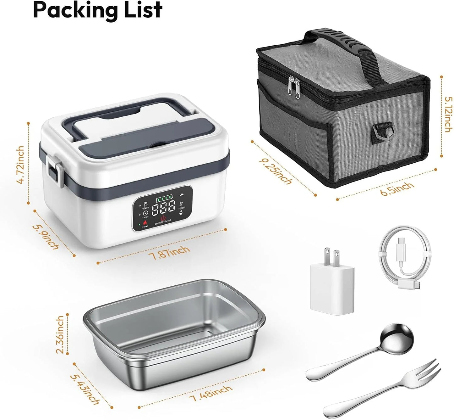 ALEXUNICON Cordless Electric Lunch Box